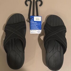 Power Step Black Recovery Slide Sandals
